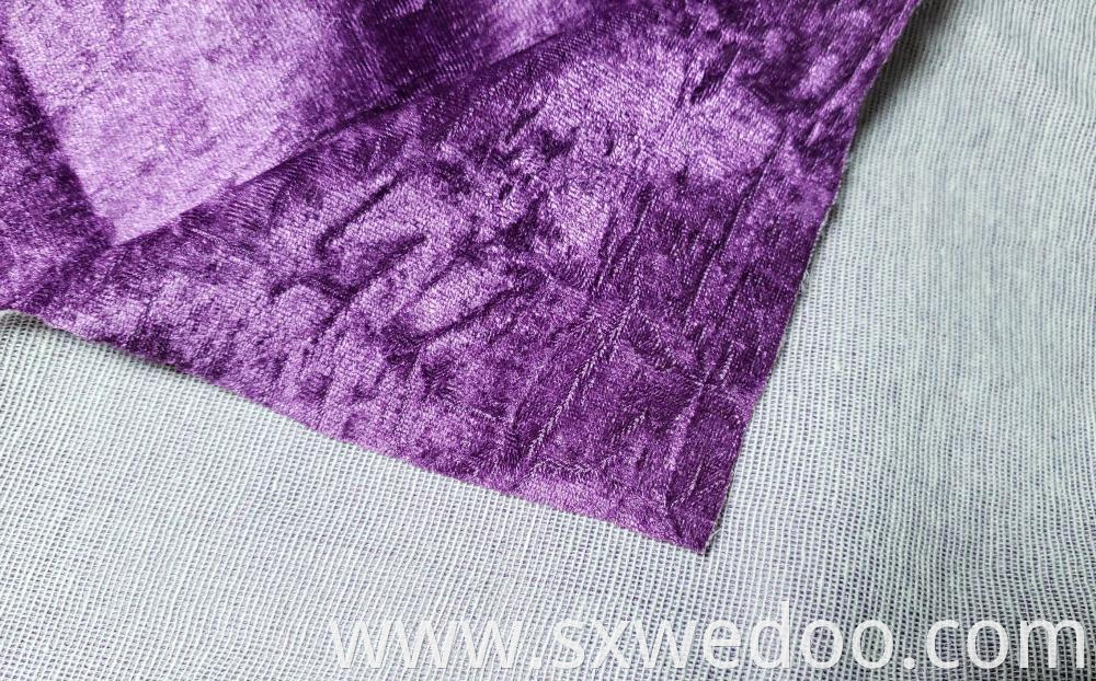 Velvet Fabric Crumpled Purple Back